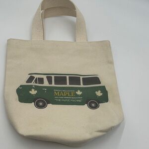 Retro Camper Van Canvas Tote “Green Mountain Maple” Logo